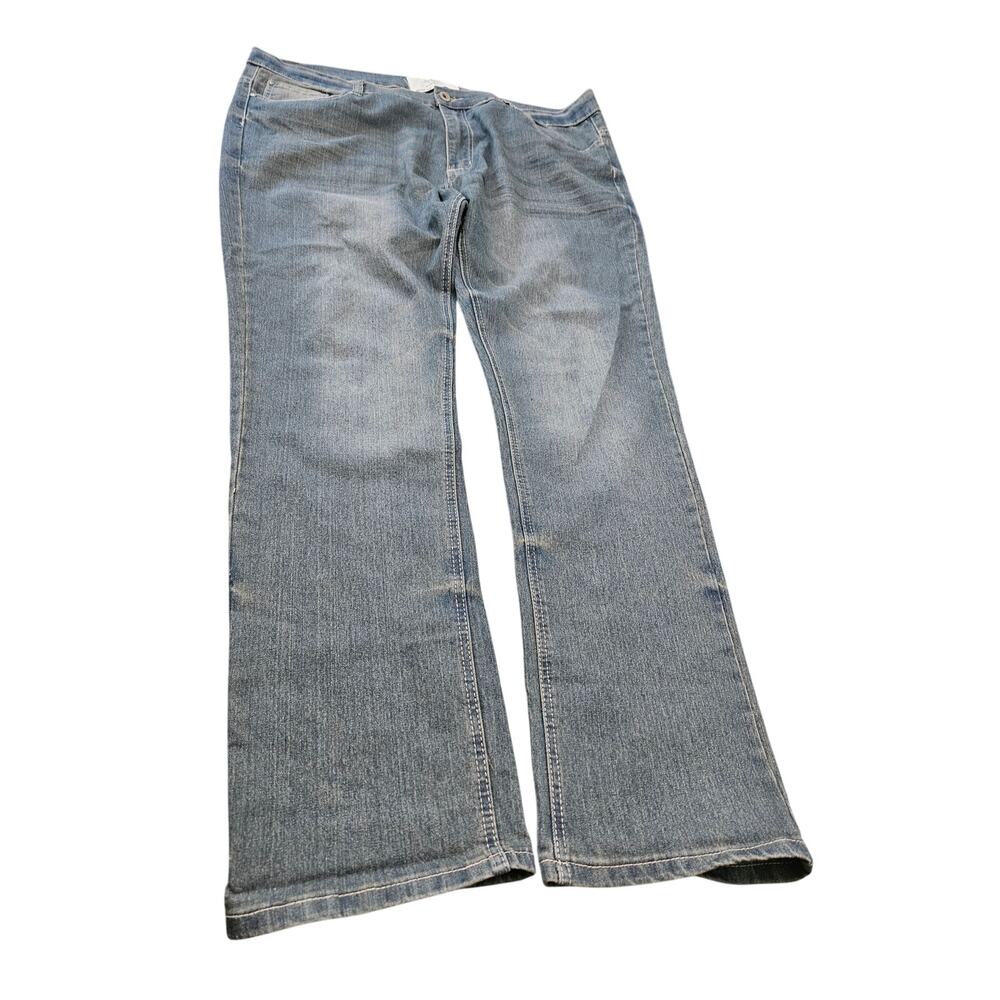 Six Lincoln New York Stretch Bootcut Jeans Mens 42x32 Blue Regular Fit Denim